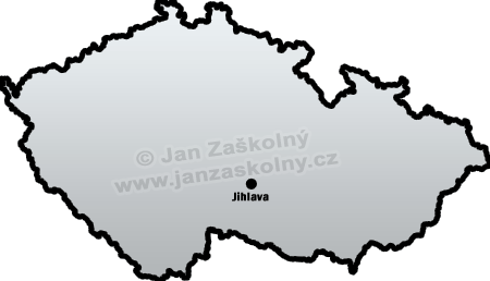 Map of Czech Republic and Jihlava